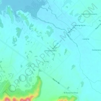 Unión Victoria topographic map, elevation, terrain