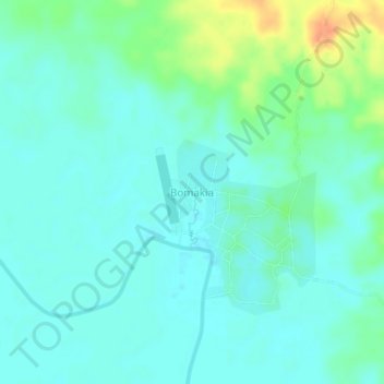 Bomakia topographic map, elevation, terrain