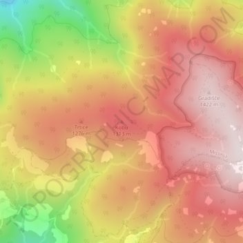 Kobu topographic map, elevation, terrain