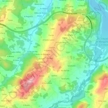 A Abrigosa topographic map, elevation, terrain