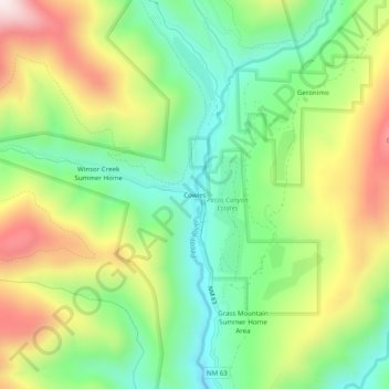 Cowles topographic map, elevation, terrain