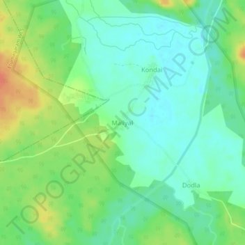Mallyal topographic map, elevation, terrain