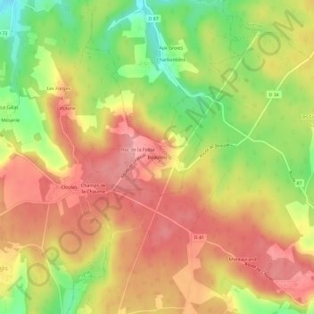 Beaulieu topographic map, elevation, terrain