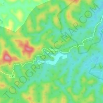 Sahavondronina topographic map, elevation, terrain