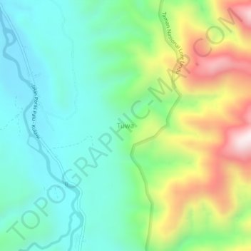 Tuwa topographic map, elevation, terrain