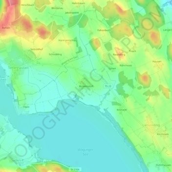 Wolkersdorf topographic map, elevation, terrain