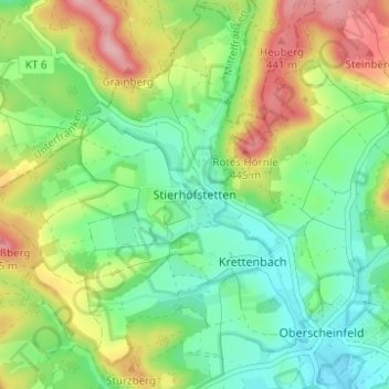 Stierhöfstetten topographic map, elevation, terrain