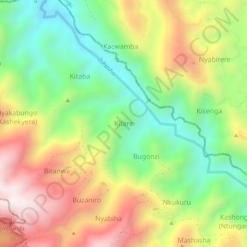 Kitare topographic map, elevation, terrain