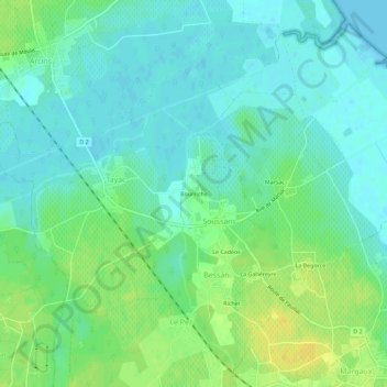Bourriche topographic map, elevation, terrain