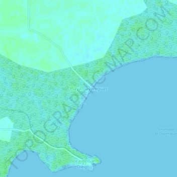 Playa Dayaniguas topographic map, elevation, terrain