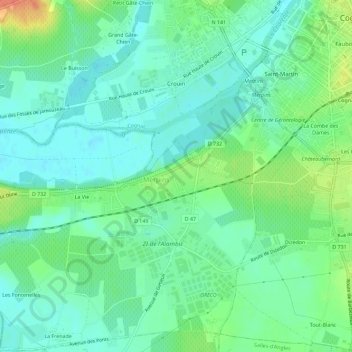 Montignac topographic map, elevation, terrain