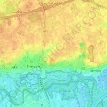 Bovenhoek topographic map, elevation, terrain