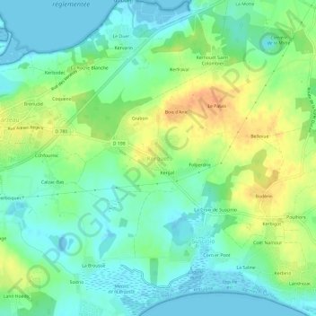 Kerguet topographic map, elevation, terrain