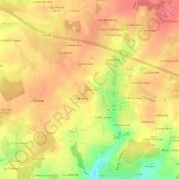 L'Hameau topographic map, elevation, terrain