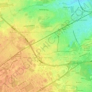 Ladonne topographic map, elevation, terrain