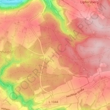 Waldzimmern topographic map, elevation, terrain