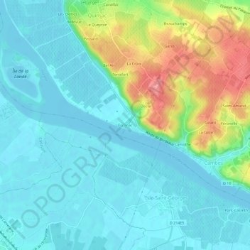 Esconac topographic map, elevation, terrain