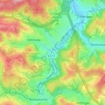 Wendenerhütte topographic map, elevation, terrain