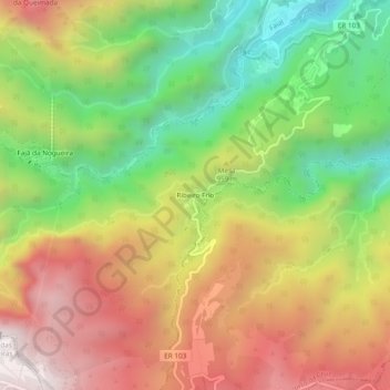 Ribeiro Frio topographic map, elevation, terrain