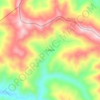El Chelón topographic map, elevation, terrain