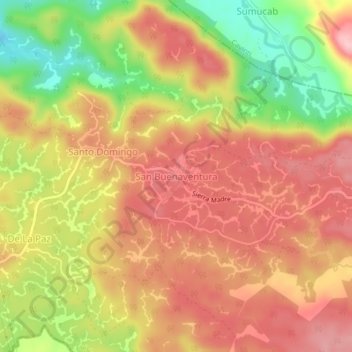 San Buenaventura topographic map, elevation, terrain