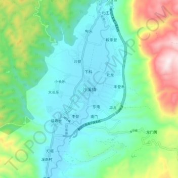 沙溪镇 topographic map, elevation, terrain