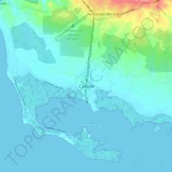 Casilda topographic map, elevation, terrain