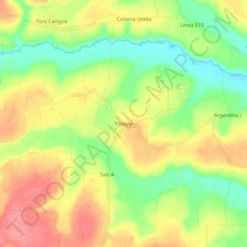 Yhovy topographic map, elevation, terrain