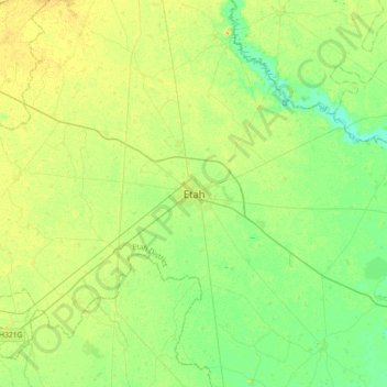 Etah topographic map, elevation, terrain