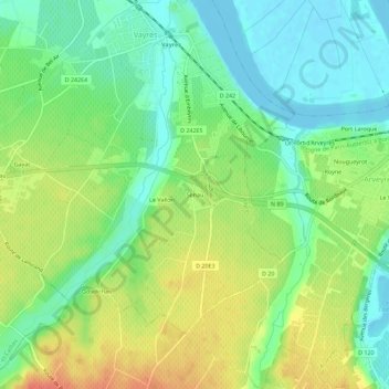 Senau topographic map, elevation, terrain