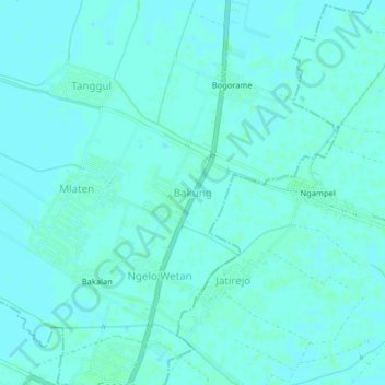 Bakung topographic map, elevation, terrain