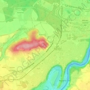 Kümmernis topographic map, elevation, terrain