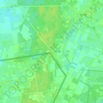 Langeschouw topographic map, elevation, terrain
