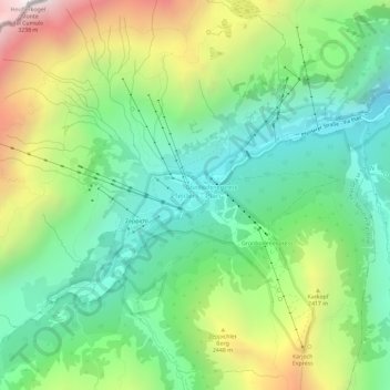 Plan topographic map, elevation, terrain