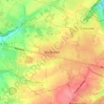 Margraten topographic map, elevation, terrain