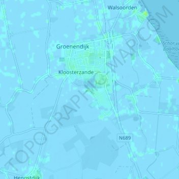 Hoek en Bosch topographic map, elevation, terrain