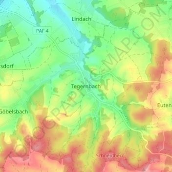 Tegernbach topographic map, elevation, terrain