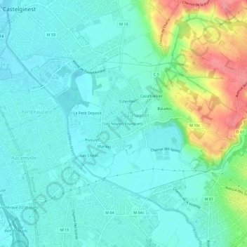 Les Noyers Fourquets topographic map, elevation, terrain
