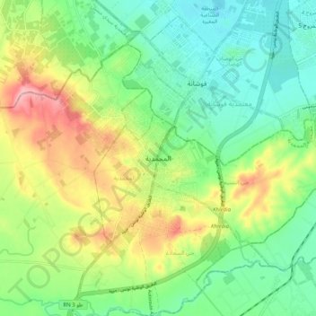 Mohamedia topographic map, elevation, terrain