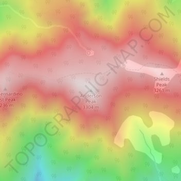 Anderson Peak topographic map, elevation, terrain