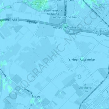 Sinoutskerke topographic map, elevation, terrain