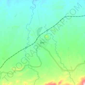 Erer topographic map, elevation, terrain