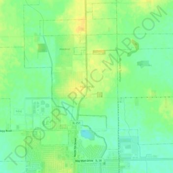 Hillcrest topographic map, elevation, terrain