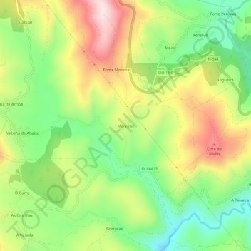 Moreiras topographic map, elevation, terrain