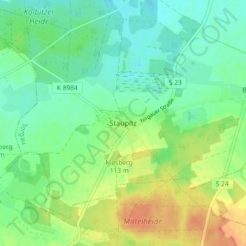 Staupitz topographic map, elevation, terrain