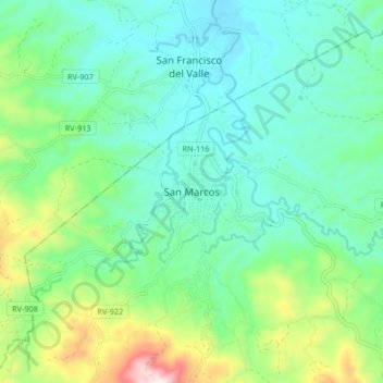 San Marcos topographic map, elevation, terrain