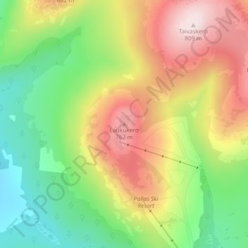 Laukukero topographic map, elevation, terrain