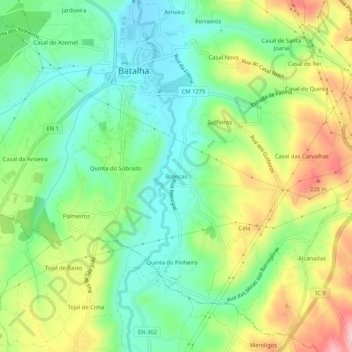 Brancas topographic map, elevation, terrain