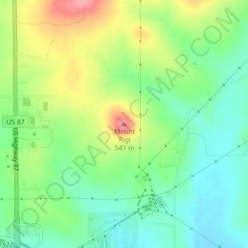 Mount Rigi topographic map, elevation, terrain