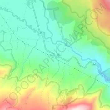 Toquilla topographic map, elevation, terrain